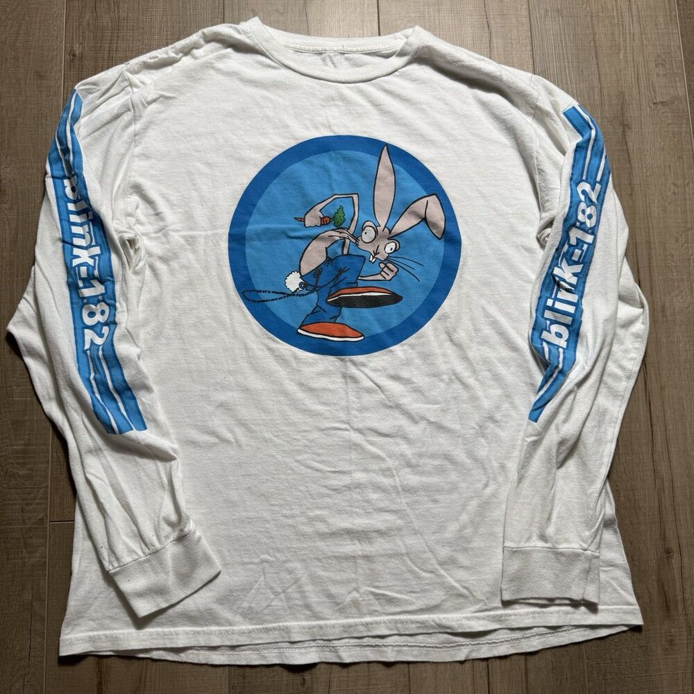 Vintage Blink-182 Men’s Large Rabbit Cartoon Long Sleeve Band Tee USA VTG Shirt